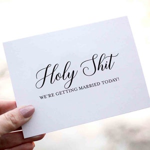 Husband Wedding Day Card - Funny Card For Groom, Funny Card For Bride - Wedding Day Groom Card with Metallic Envelope Wedding Stationery