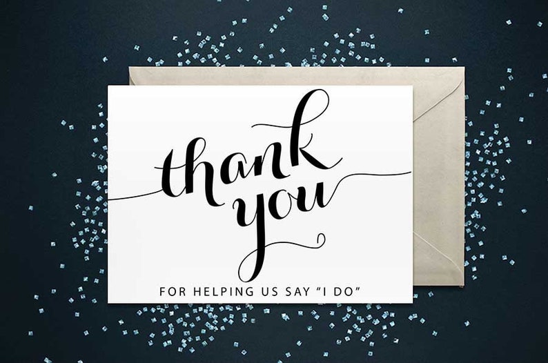 thank you for helping us say i do card wedding card