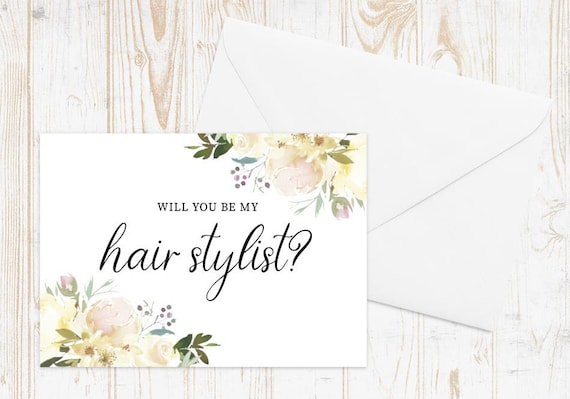 Will You Be My Hair Stylist Card, Hair Stylist Wedding Card, Wedding Hairdresser Proposal Card, Card for Hairstylist