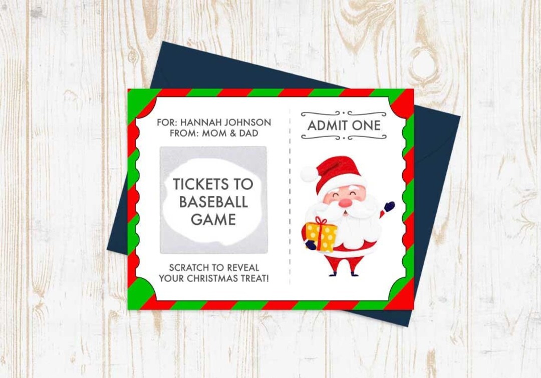 Custom Scratch off Christmas Ticket Card Personalized Scratch off ...