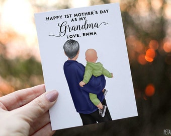 Happy Mothers Day Card For Grandma, First Mother's Day Card, Grandma Mother's Day Card, Happy 1st Mothers Day Card For Grandma, PERSONALIZED