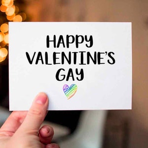 Happy Valentine's Gay Card, Happy Valentines Gay, Gay Valentine, Queer Valentines Day Cards, LGBTQIA2S+ Cards, Cute Valentines Day Card