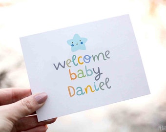 New Baby Card, Welcome Baby Card, Welcome To The World Card, Congratulations New Baby Card, Expecting Card, Newborn Baby Card Baby Boy Card