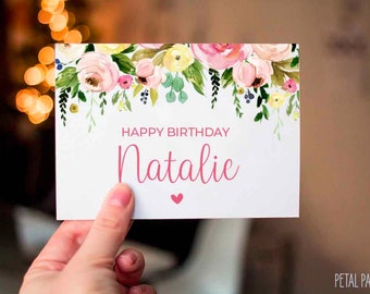 Custom Birthday Card, Personalized Birthday Card, Cute Birthday Card Personalized with Name, Birthday Card With Name