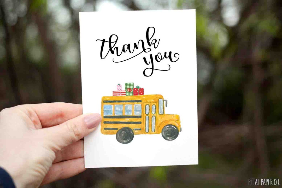 School Bus Driver Christmas Card, Bus Driver Card, Bus Driver Thank You