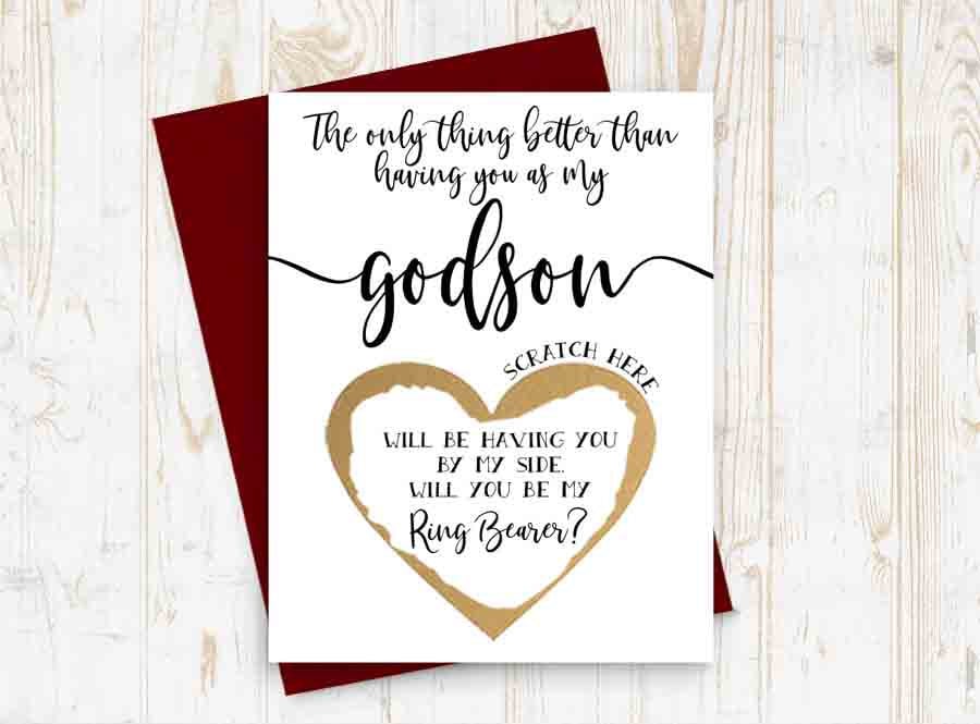 Cute and Funny Ring Bearer Proposal Card Ring Bearer Proposal with Golden Shimmer Envelope Will You Be Our Ring Security Card Will You Be Our Ring Bearer Wedding Card 