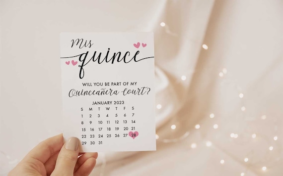 Will You Be Part of My Quinceañera Court Calendar Quinceañera - Etsy