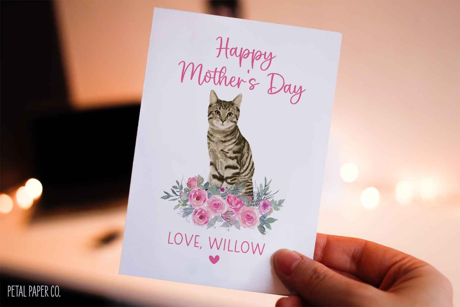 Happy Mothers Day Card for Cat Mom, Cat Mother's Day Card, Cat Mom ...