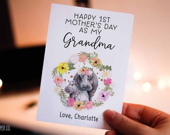Happy Mothers Day Card For Grandma, First Mother's Day Card, Grandma Mother's Day Card, Happy 1st Mothers Day Card For Grandma, From Child
