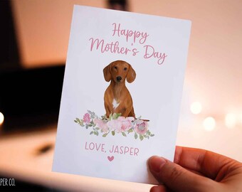 Happy Mothers Day Card For Dog Mom, Dog Mother's Day Card, Dog Mom Mother's Day Card, Happy Mothers Day Card from dog, dachshund card
