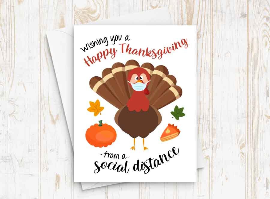 Thanksgiving Social Distance Card Happy Thanksgiving Card Etsy