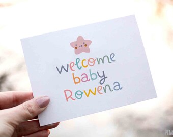 New Baby Card, Welcome Baby Card, Welcome To The World Card, Congratulations New Baby Card, Expecting Card, Newborn Baby Card Baby Girl Card