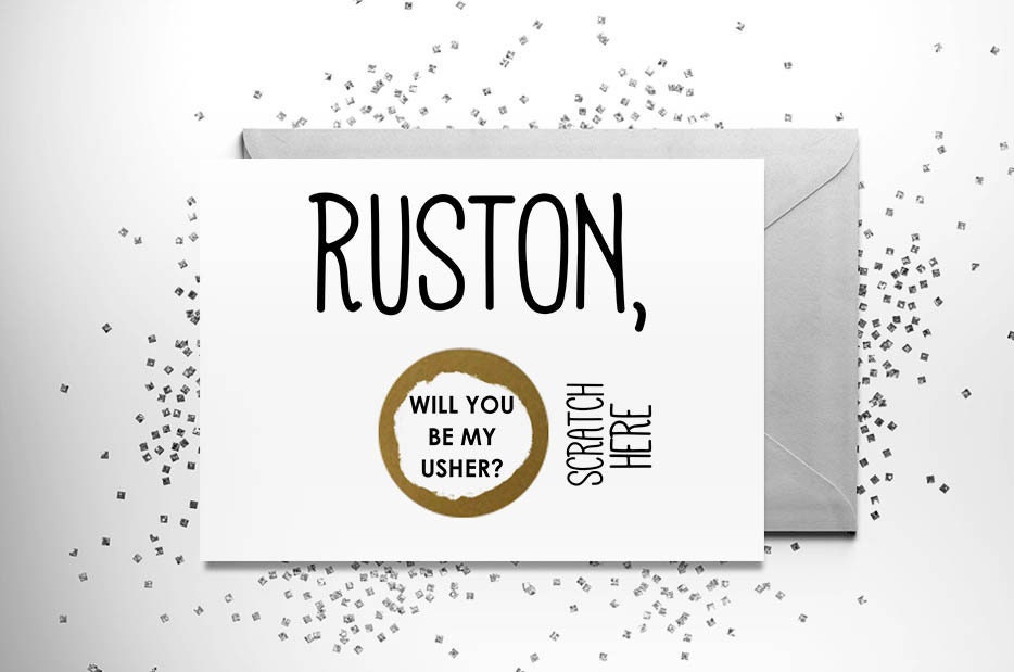 Usher Wedding Scratch Off Personalized Will you be my Groomsman? Card…
