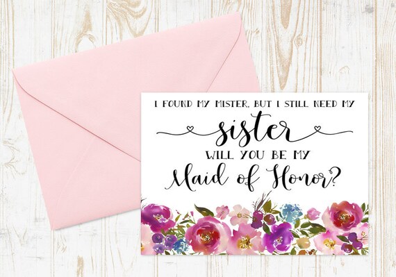 sister matron of honor proposal