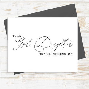 To my God Daughter on YOUR WEDDING DAY Card - God Daughter Wedding Day Card, Wedding Day Gift, wedding day card for Goddaughter