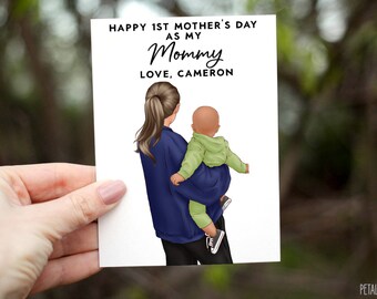 Mothers Day Card For Mom, First Mother's Day Card, Mommy Mother's Day Card, Happy 1st Mothers Day Card For Mom, Mama, PERSONALIZED