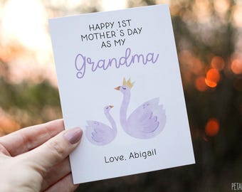 Happy Mothers Day Card For Grandma, First Mother's Day Card, Grandma Mother's Day Card, Happy 1st Mothers Day Card For Grandma, From Child