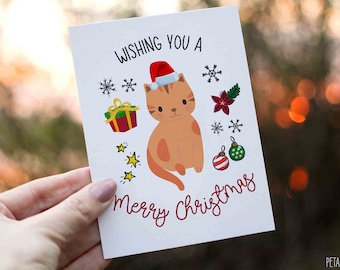 Cat Christmas Card, Merry Christmas Card, Funny Cute Cat Christmas Card, Christmas Card, Happy Christmas, Cat Card, Christmas 2021 Card