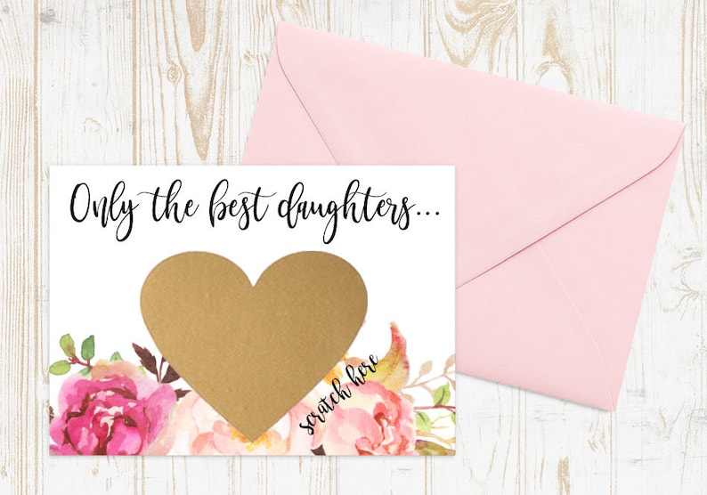 Scratch Off Card Pregnancy Reveal to Daughter only the best daughters get promoted Pregnancy Announcement Big Sister to be card