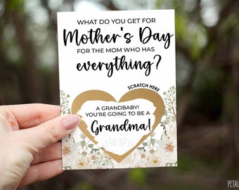 Mother's Day Pregnancy Reveal Card Happy Mother's Day Card New Grandma Scratch Off Card Mothers Day Baby Announcement Baby Reveal for Mom