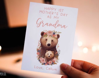 Happy Mothers Day Card For Grandma, First Mother's Day Card, Grandma Mother's Day Card, Happy 1st Mothers Day Card For Grandma, From Child
