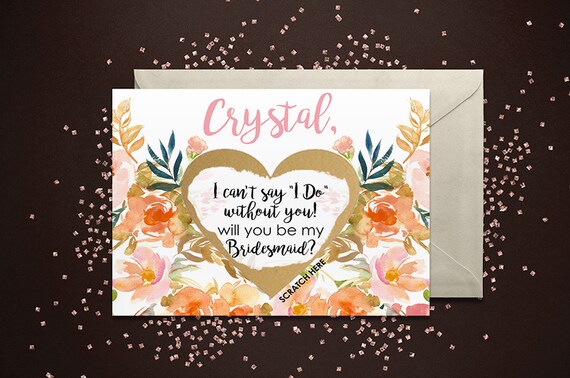 Scratch off Will You Be My Bridesmaid Card Maid of Honor | Etsy