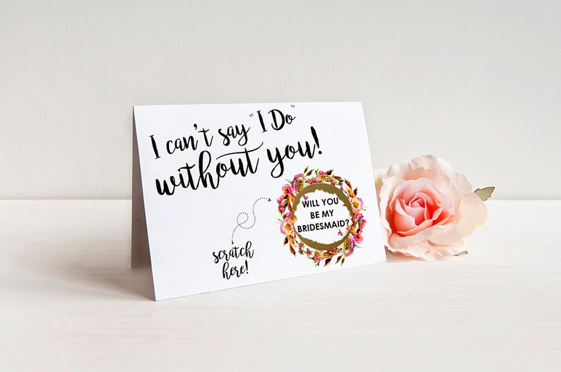 Maid of Honor SET OF 4 or more Scratch-Off Will you be my Bridesmaid Cards Matron of Honor Bridesmaid Ask Card with Metallic Envelope