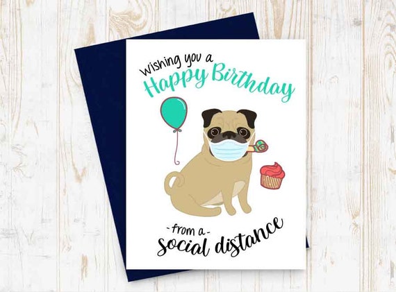 Carte De Distanciation Sociale De Joyeux Anniversaire Carte Etsy Canada