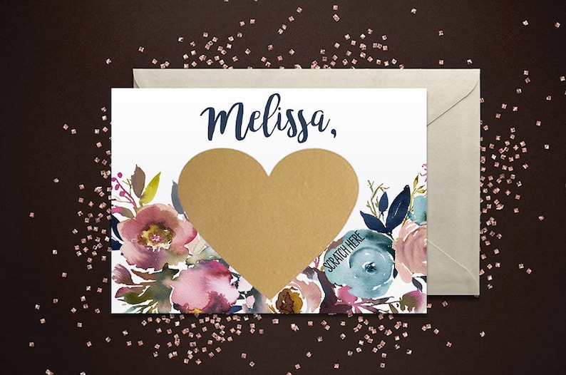 Bridesmaid Scratch Off Cards SET OF 4 or more Will you be my Bridesmaid Cards Bridesmaid Proposal Card Invitation w Metallic Envelope