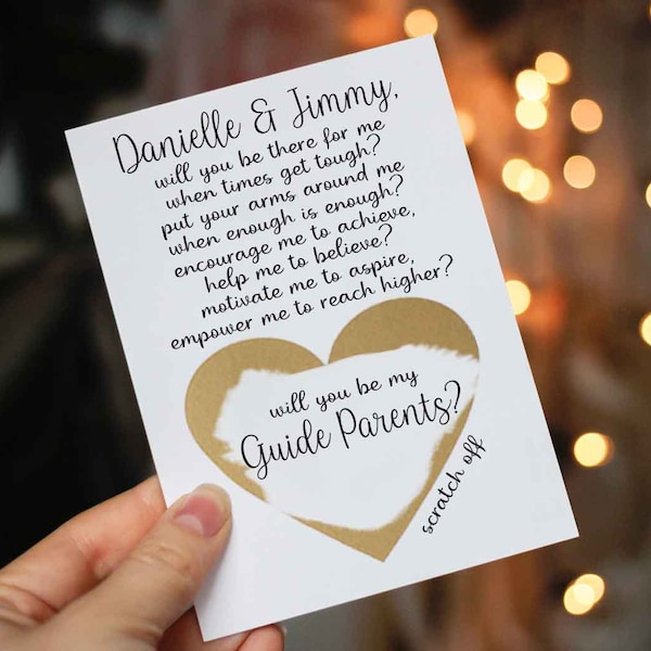 Will You Be My Guide Parents Scratch Off Card, Guide Parents Card, Will you be my Guide Parent, Guide Parents Non Religious Godparents Card