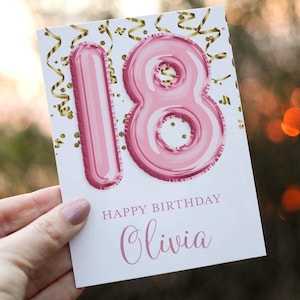 18th Birthday Card, Friend Birthday Card, Personalized with Name, 18th Birthday Card Customized, Eighteen Birthday Card, 18th Bday