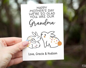 Happy Mothers Day Card, For Grandma, For Mom, Personalized Grandma Mother's Day Card, Happy Mothers Day Card For From Children Card