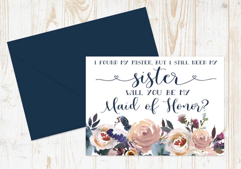 I found my mister but I still need my sister Maid of Honor Card - Bridesmaid proposal - Maid of Honor, Matron of Honor, Proposal Card 