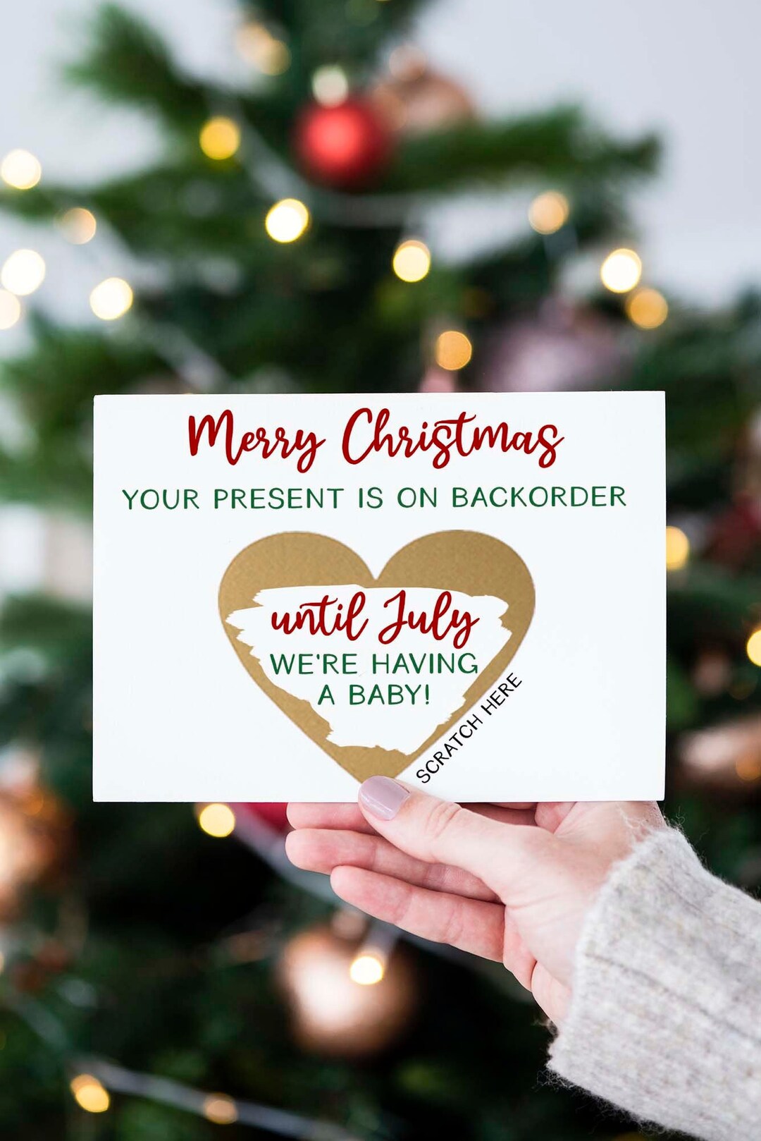 Funny Christmas Pregnancy Announcement Scratch off Your Christmas Gift ...