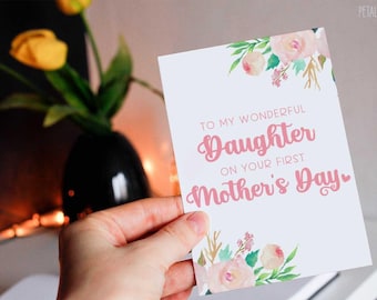 FIRST Mother's Day Card, Card for Daughter, 1st Mother's Day Card, Mothers Day Card, Happy Mothers Day Card, for daughter, daughter in law