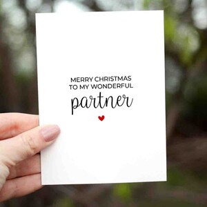 Partner Christmas Card, To my Partner Christmas Card, Christmas Card For Partner, Merry Christmas Card To My Wonderful Partner Card