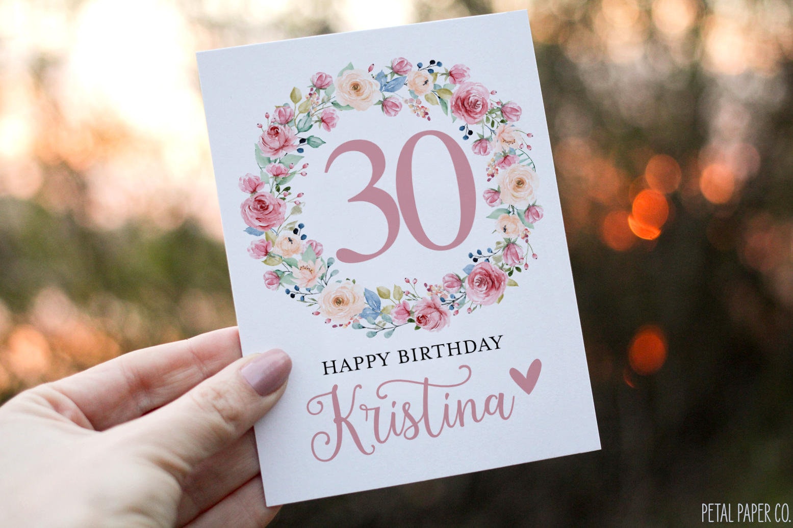 30th Birthday Card, Friend Birthday Card, Personalized With Name, 30th — free download