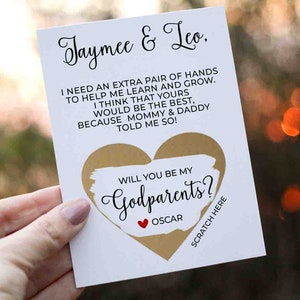 Will You Be My Godparents Scratch Off Card, Godmother Card, Will you be my godmother, godfather, godparents, Godmother Proposal Card