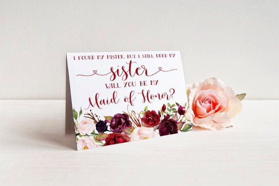 maid of honor sister proposal