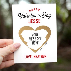 Custom Valentines Day Scratch Off Card, Personalized Valentines Day Scratch To Reveal, Valentine Scratcher, Custom Valentine&#39;s Day Card