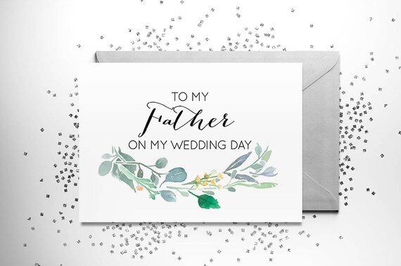 To My Father On My Wedding Day Greeting Card Note Card Dad Etsy