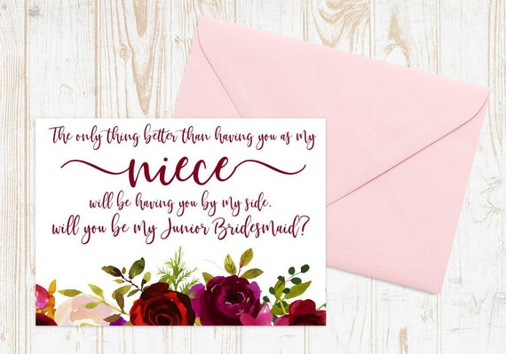 Junior Bridesmaid Proposal for Niece Junior Bridesmaid Card - Etsy