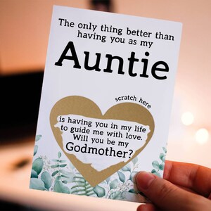 The only thing better than having you as my auntie Godmother Proposal Scratch Off Card - Will you be my Godmother - Godmother card for Aunt