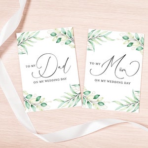 Wedding Day Cards Bundle, Set of 2, To My Mom Card, To My Dad Card, Mother of the Bride Card, Father of the Bride Card, Mother of the Bride
