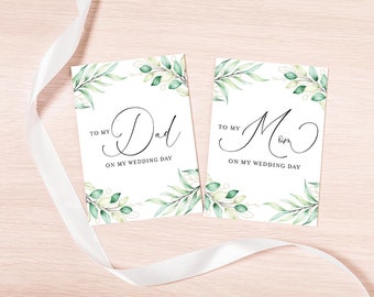 Wedding Day Cards Bundle, Set of 2, To My Mom Card, To My Dad Card, Mother of the Bride Card, Father of the Bride Card, Mother of the Bride