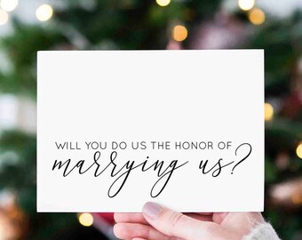 Will you do us the honor of marrying us? - Officiant Asking Card, Will you marry us card, Officiant Ask Card with Metallic Envelope