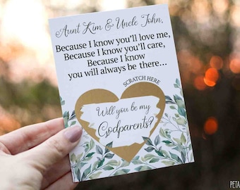 Will You Be My Godparents Scratch Off Card, Godparents Card, Will you be my godmother, godfather, godparents, Godparents Proposal Card