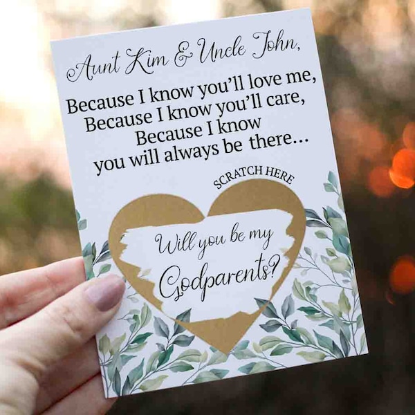 Will You Be My Godparents Scratch Off Card, Godparents Card, Will you be my godmother, godfather, godparents, Godparents Proposal Card