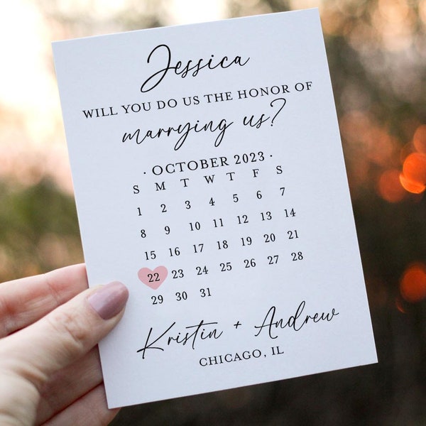 Will you do us the honor of marrying us? - Officiant Asking Card, Will you marry us card, Officiant Calendar Card, Officiant save the date