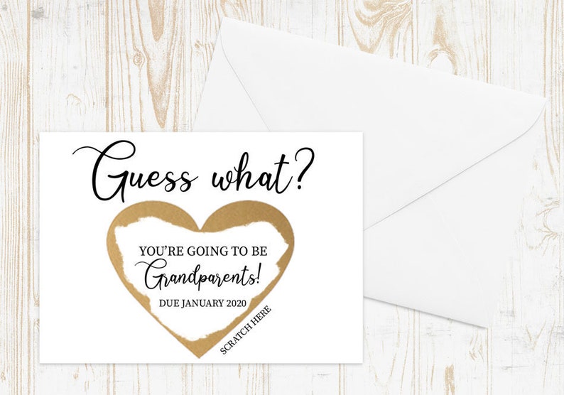 You/'re Going To Be Grandparents Baby Announcement Card Pregnancy Announcement Guess What Pregnancy Card Scratch Off Pregnancy Reveal